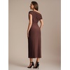 image:imageEverPretty Womens Asymmetrical Off the Shoulder Formal Dresses Midi Bodycon Wedding Guest Dress 02806Chocolate Brown
