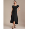 image:imageEverPretty Womens VNeck Off the Shoulder Cocktail Wedding Guest Dress HighLow Aline Semi Formal Dresses 02801Black
