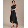 image:imageEverPretty Womens VNeck Off the Shoulder Cocktail Wedding Guest Dress HighLow Aline Semi Formal Dresses 02801Black