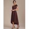 image:imageEverPretty Womens VNeck Off the Shoulder Cocktail Wedding Guest Dress HighLow Aline Semi Formal Dresses 02801Chocolate Brown