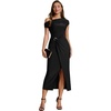image:imageEverPretty Womens Asymmetrical Off the Shoulder Formal Dresses Midi Bodycon Wedding Guest Dress 02806Black
