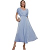 image:imageEverPretty Womens V Neck Flowy Lightweight Mother of The Bride Dresses Batwing Sleeve Midi Formal Dress 02810Dusty Blue
