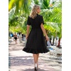 image:imageEverPretty Womens Summer Casual Wedding Guest Dresses VNeck Short Sleeve Midi Semi Formal Dress 50007Black
