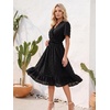 image:imageEverPretty Womens Summer Casual Wedding Guest Dresses VNeck Short Sleeve Midi Semi Formal Dress 50007Black