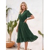 image:imageEverPretty Womens Summer Casual Wedding Guest Dresses VNeck Short Sleeve Midi Semi Formal Dress 50007Grass Green
