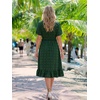 image:imageEverPretty Womens Summer Casual Wedding Guest Dresses VNeck Short Sleeve Midi Semi Formal Dress 50007Grass Green