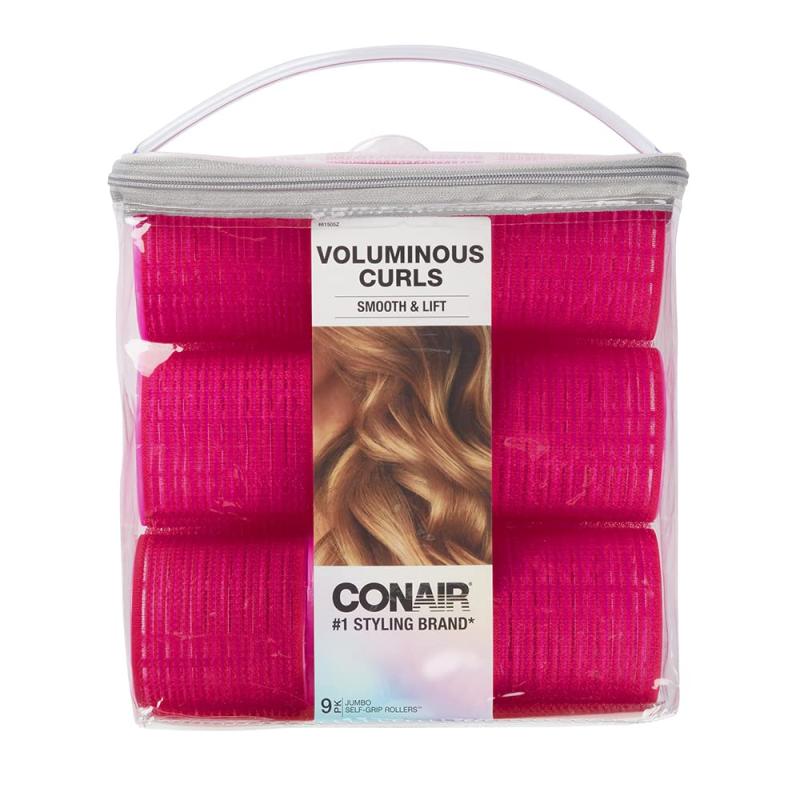 Conair Foam Self Grip Hair Rollers, Hair Curlers with Self Grip, Foam Rollers in Neon Colors, Assorted Sizes, 48 Count