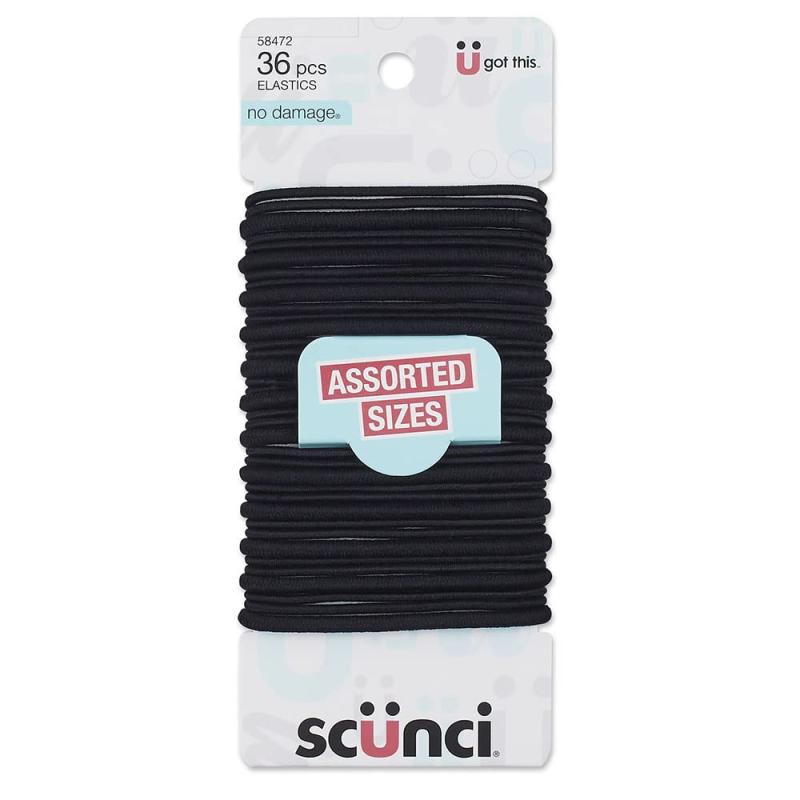 Scunci by Conair No Damage Elastic Hair Ties in Assorted Colors, 30 Pack Multicolor for Women and Men