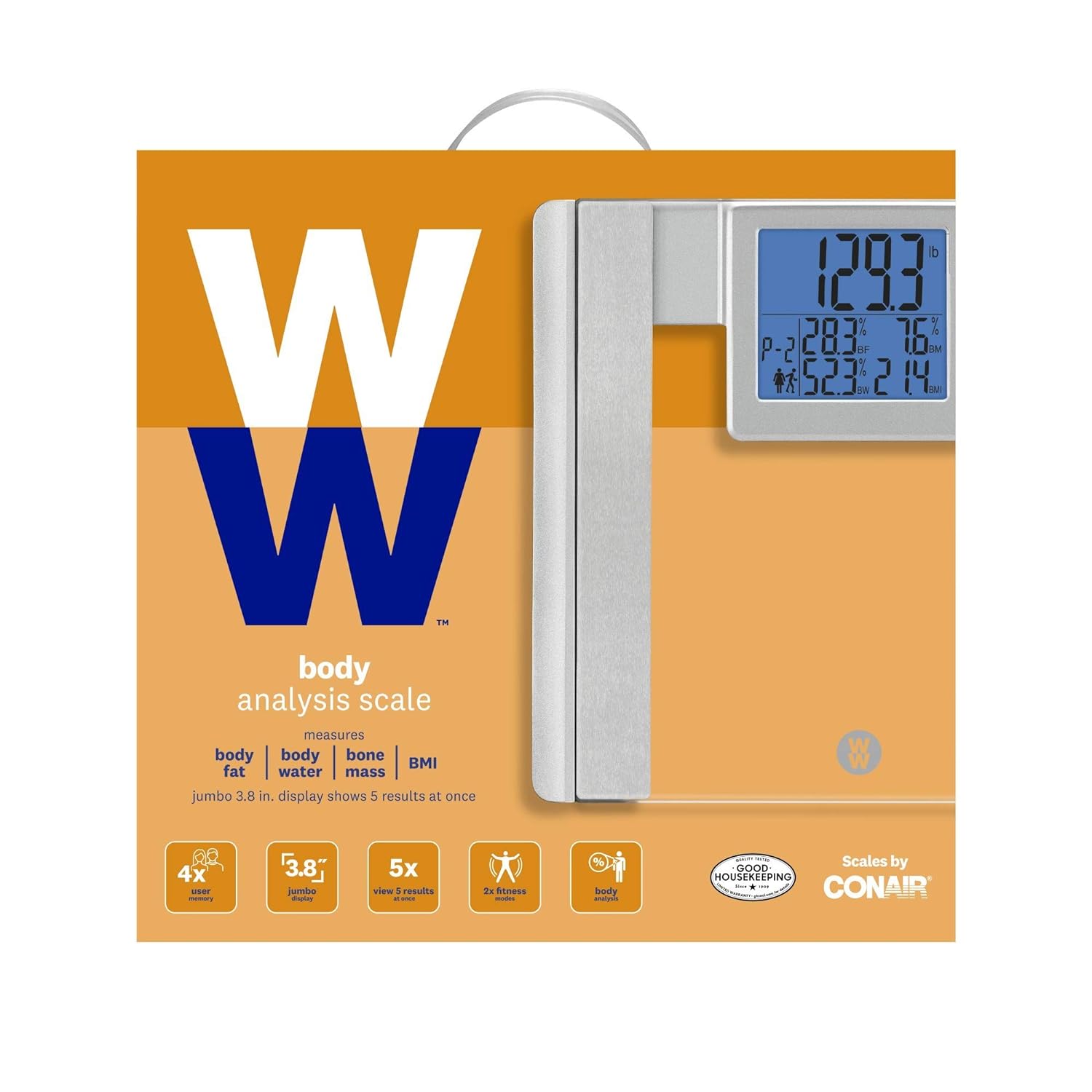 Weight Watchers Scales by Conair BathroomScale for Body Weight,Glass ...