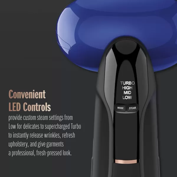 Conair 2-in-1 Handheld Steamer and Iron for Clothes, Turbo ExtremeSteam 1875W Garment Steamer and Clothing Iron,Black / Blue