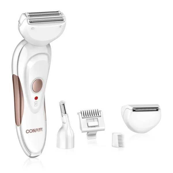Conair All-In-1 Body and Facial Hair Removal for Women, Cordless Electric Trimmer &amp; Shaver, Perfect for Face, Ear/Nose, Eyebrows, Legs, and Bikini Lines
