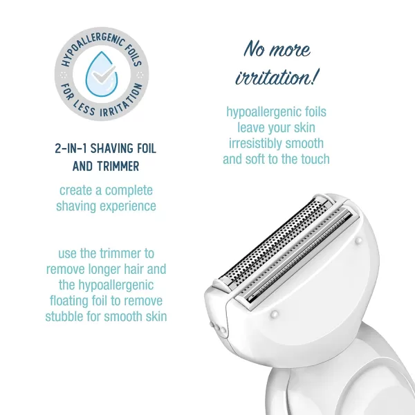 Conair All-In-1 Body and Facial Hair Removal for Women, Cordless Electric Trimmer &amp; Shaver, Perfect for Face, Ear/Nose, Eyebrows, Legs, and Bikini Lines