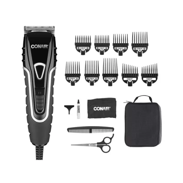 Conair Barber Hair Clippers, Barbershop Series No-Slip Grip 20-Piece Hair Cutting Kit