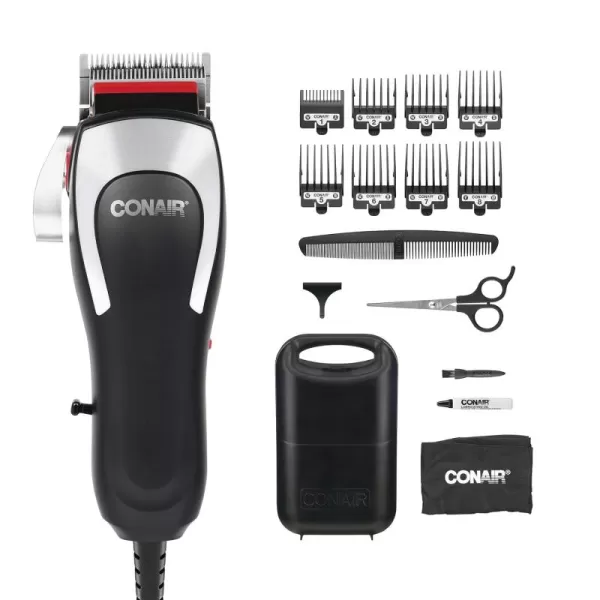 Conair Barber Hair Clippers, Barbershop Series No-Slip Grip 20-Piece Hair Cutting Kit