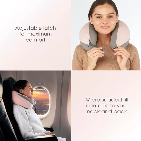 Conair Beaded Neck or Lumbar Pillow for Travel, Neck Support Pillow by Travel Smart, Pink)