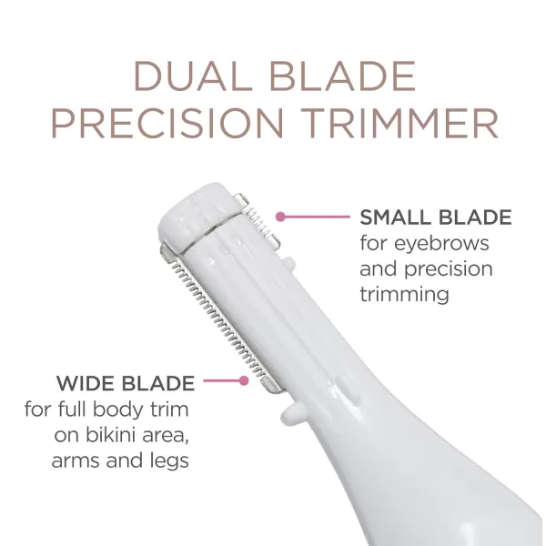 Conair Body and Facial Hair Removal for Women, Cordless Electric Dual Foil Shaver &amp; Trimmer, Perfect for Face, Ear/Nose, Eyebrows, Legs, and Bikini Lines