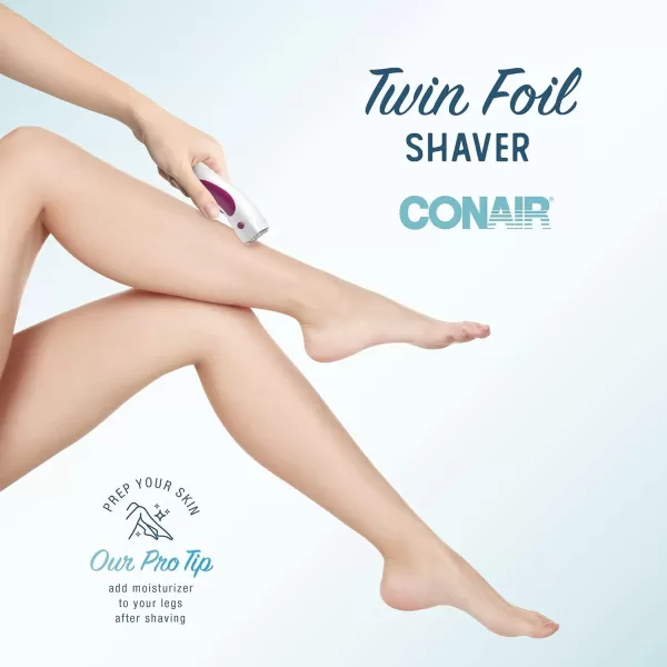 Conair Body and Facial Hair Removal for Women, Cordless Electric Dual Foil Shaver &amp; Trimmer, Perfect for Face, Ear/Nose, Eyebrows, Legs, and Bikini Lines