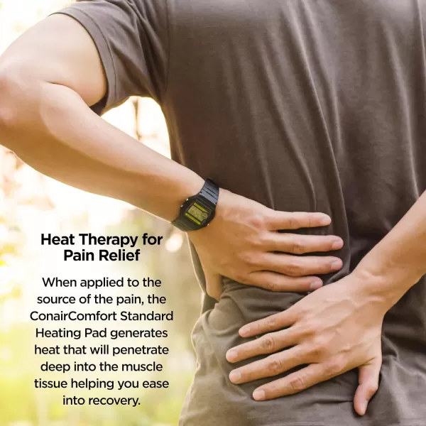 Conair Comfort Moist/Dry Heating Pad for Back Pain Relief, Heating Pad for Neck and Shoulder, Menstrual Heating Pad for Cramps, King Size 11.5 inch x 20.5 inch w/ Auto Off