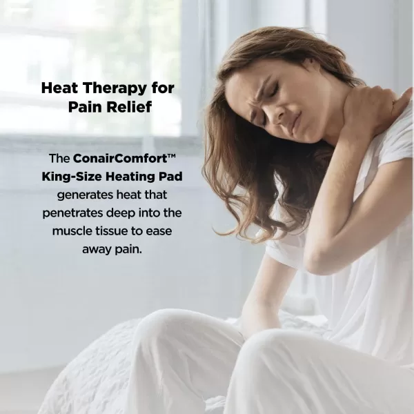 Conair Comfort Moist/Dry Heating Pad for Back Pain Relief, Heating Pad for Neck and Shoulder, Menstrual Heating Pad for Cramps, King Size 12 inch x 24 inch, 3 Heat Settings w/ Auto Off