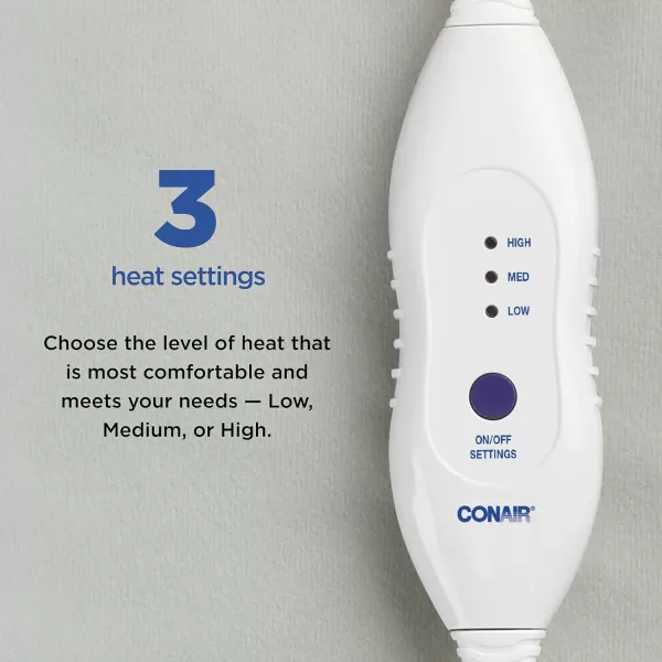 Conair Comfort Moist/Dry Heating Pad for Back Pain Relief, Heating Pad for Neck and Shoulder, Menstrual Heating Pad for Cramps, King Size 12 inch x 24 inch, 3 Heat Settings w/ Auto Off