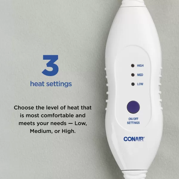 Conair Comfort Moist/Dry Heating Pad for Back Pain Relief, Heating Pad for Neck and Shoulder, Menstrual Heating Pad for Cramps, King Size 12 inch x 24 inch, 3 Heat Settings w/ Auto Off