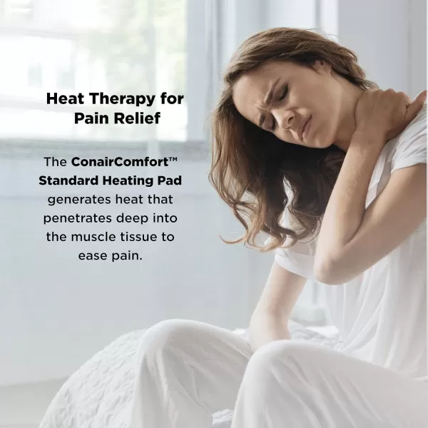 Conair Comfort Moist/Dry Heating Pad for Back Pain Relief, Heating Pad for Neck and Shoulder, Menstrual Heating Pad for Cramps, King Size 12 inch x 24 inch, 3 Heat Settings w/ Auto Off