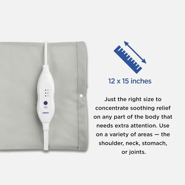 Conair Comfort Moist/Dry Heating Pad for Back Pain Relief, Heating Pad for Neck and Shoulder, Menstrual Heating Pad for Cramps, King Size 12 inch x 24 inch, 3 Heat Settings w/ Auto Off