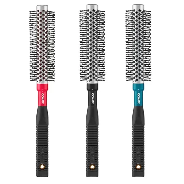 Conair Detangle &amp; Style Wide-Tooth Comb and Travel Hairbrush Set, Detangler Brush and Comb Set, 2 Count, Color May Vary