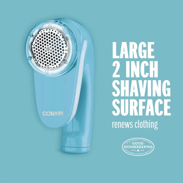 Conair Fabric Shaver and Lint Remover, Battery Operated Portable Fabric Shaver, Blue