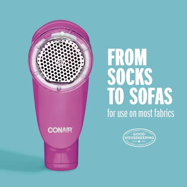 Conair Fabric Shaver and Lint Remover, Battery Operated Portable Fabric Shaver, Blue