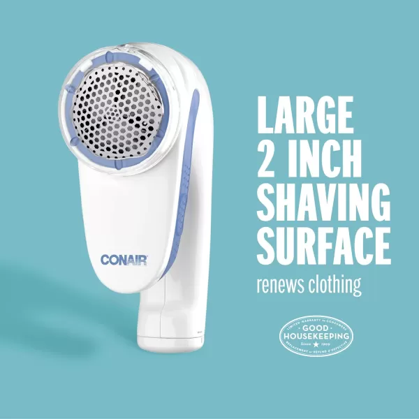 Conair Fabric Shaver and Lint Remover, Battery Operated Portable Fabric Shaver, Blue