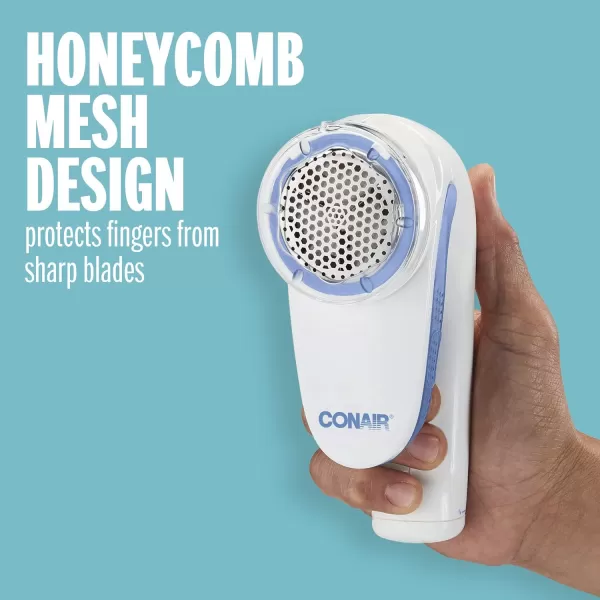 Conair Fabric Shaver and Lint Remover, Battery Operated Portable Fabric Shaver, Blue