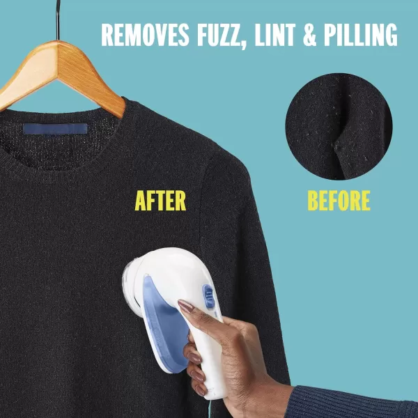 Conair Fabric Shaver and Lint Remover, Battery Operated Portable Fabric Shaver, Blue