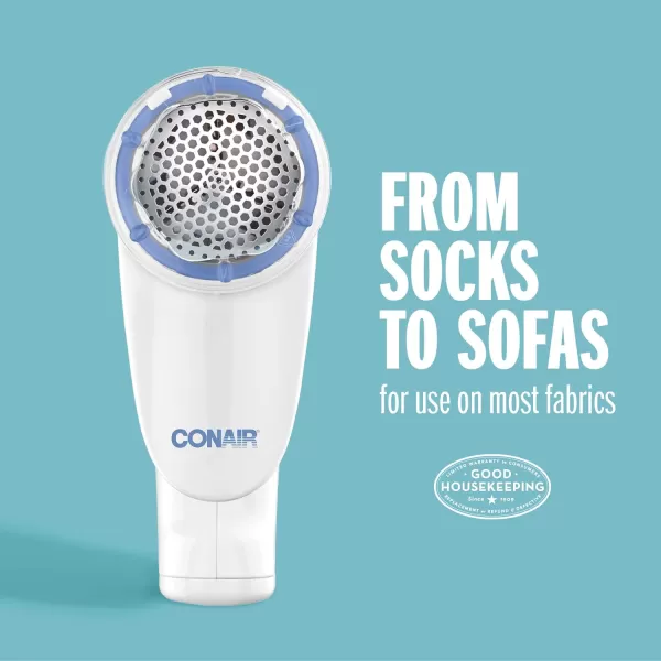 Conair Fabric Shaver and Lint Remover, Battery Operated Portable Fabric Shaver, Blue