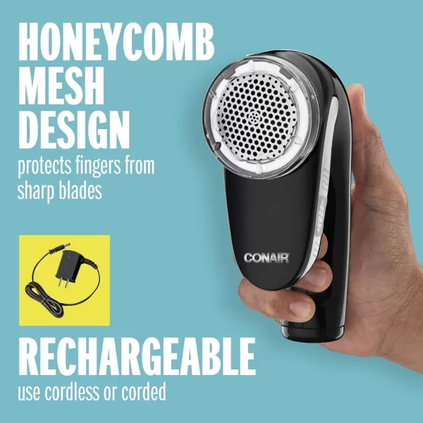 Conair Fabric Shaver and Lint Remover, Battery Operated Portable Fabric Shaver, Blue