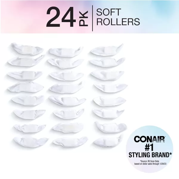 Conair Foam Self Grip Hair Rollers, Hair Curlers with Self Grip, Foam Rollers in Neon Colors, Assorted Sizes, 48 Count 