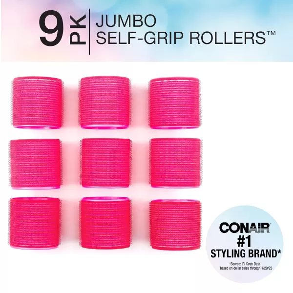 Conair Foam Self Grip Hair Rollers, Hair Curlers with Self Grip, Foam Rollers in Neon Colors, Assorted Sizes, 48 Count 