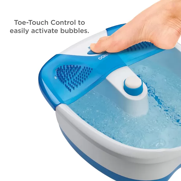 Conair Foot Spa Bath with Extra Deep Soak Basin, Massaging Bubbles, Pumice Stone and Pinpoint Massage Attachments, Blue/White