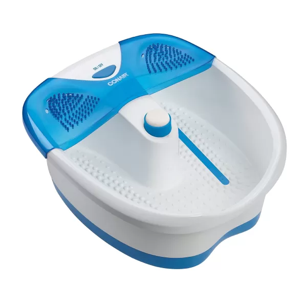 Conair Foot Spa Bath with Extra Deep Soak Basin, Massaging Bubbles, Pumice Stone and Pinpoint Massage Attachments, Blue/White