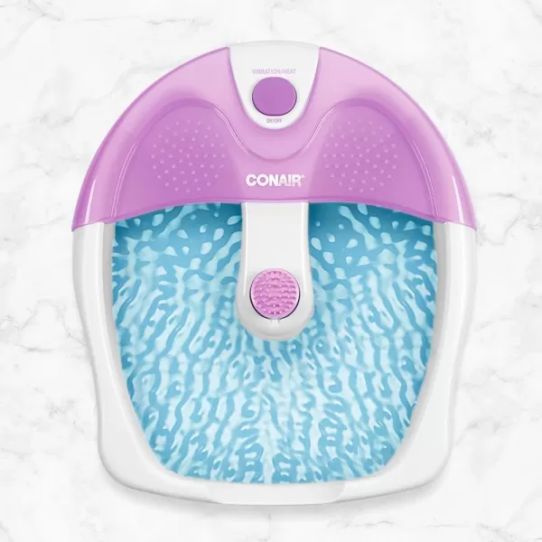 Conair Foot Spa Bath with Extra Deep Soak Basin, Massaging Bubbles, Pumice Stone and Pinpoint Massage Attachments, Blue/White