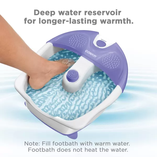 Conair Foot Spa Bath with Extra Deep Soak Basin, Massaging Bubbles, Pumice Stone and Pinpoint Massage Attachments, Blue/White