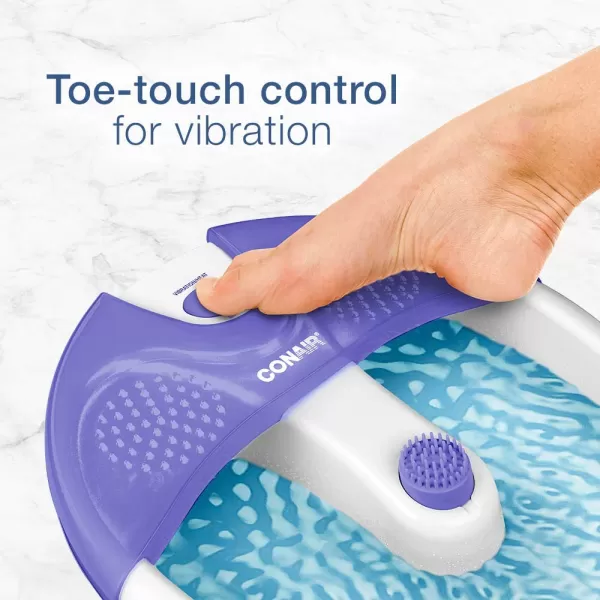 Conair Foot Spa Bath with Extra Deep Soak Basin, Massaging Bubbles, Pumice Stone and Pinpoint Massage Attachments, Blue/White