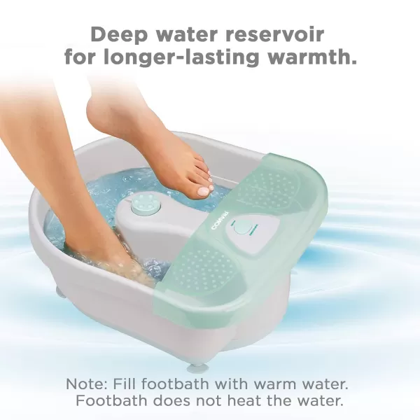 Conair Foot Spa Bath with Extra Deep Soak Basin, Massaging Bubbles, Pumice Stone and Pinpoint Massage Attachments, Blue/White