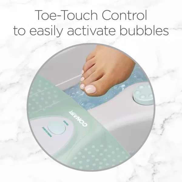 Conair Foot Spa Bath with Extra Deep Soak Basin, Massaging Bubbles, Pumice Stone and Pinpoint Massage Attachments, Blue/White