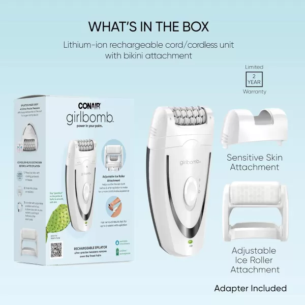 Conair Full Body Epilator &amp; Hair Removal for Women, Cordless/Rechargeable, Perfect for Total Body