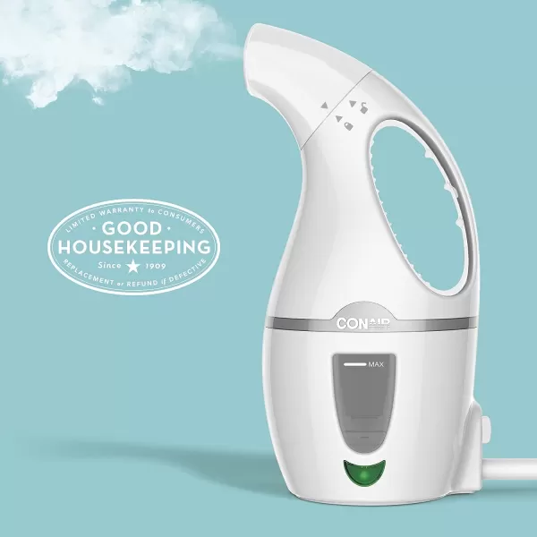 Conair Handheld Travel Garment Steamer for Clothes, CompleteSteam 1100W, For Home, Office and Travel,White / Blue