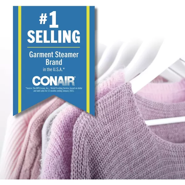 Conair Handheld Travel Garment Steamer for Clothes, CompleteSteam 1100W, For Home, Office and Travel,White / Blue