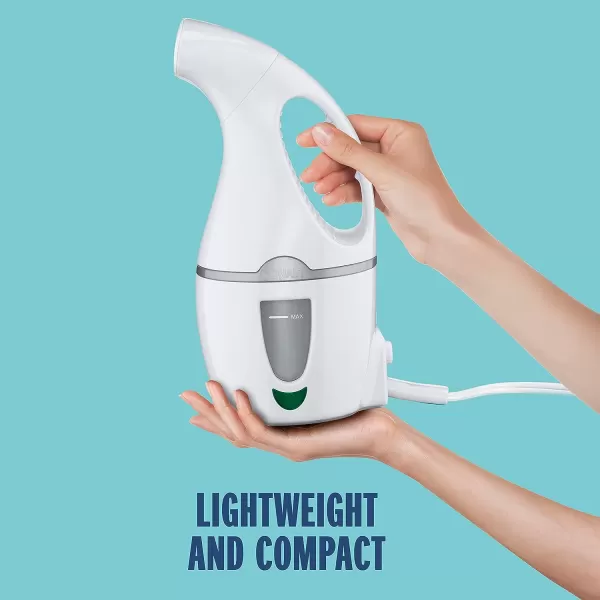 Conair Handheld Travel Garment Steamer for Clothes, CompleteSteam 1100W, For Home, Office and Travel,White / Blue