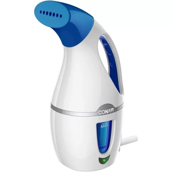 Conair Handheld Travel Garment Steamer for Clothes, CompleteSteam 1100W, For Home, Office and Travel,White / Blue