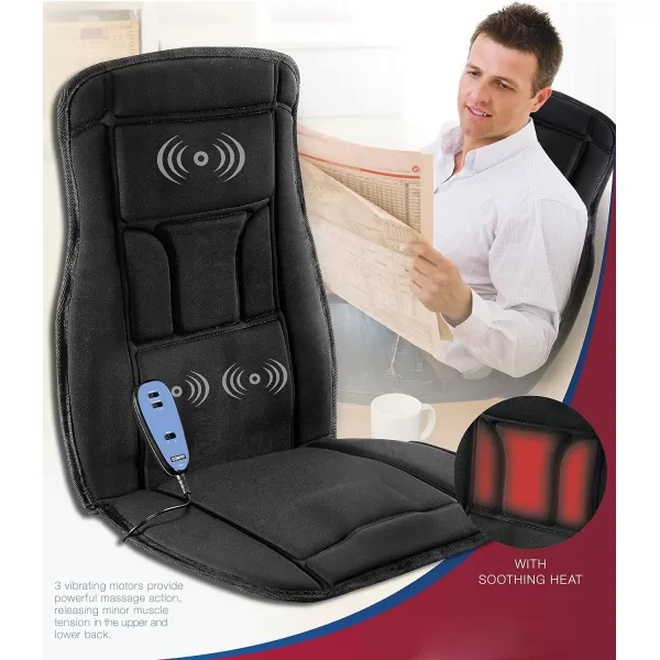 Conair Heat Massaging Seat Cushion for Home/Office, Upper and Lower Back Massage with Heat Control